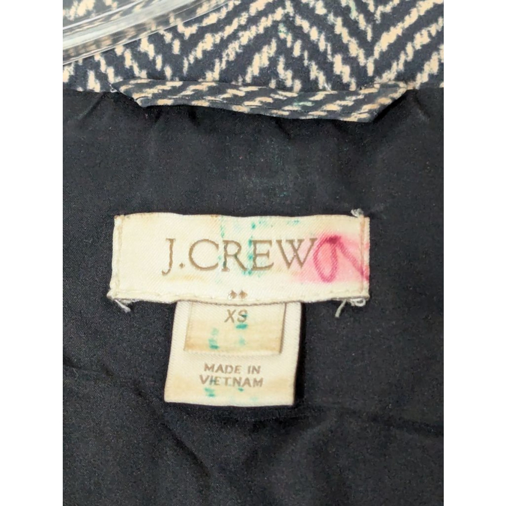 J.Crew Vest Women's XS Herringbone Down Puffer Black Beige - Picture 4 of 8